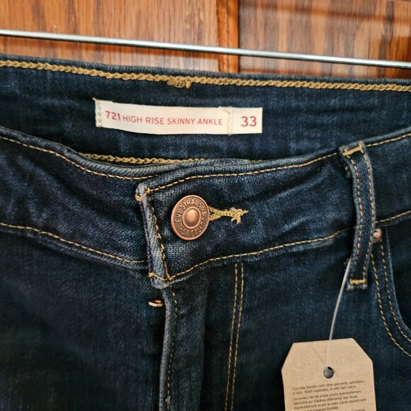 721 High Rise Skinny Ankle Jeans SZ 33 -16 - Picture 3 of 9